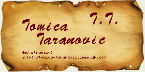 Tomica Taranović vizit kartica